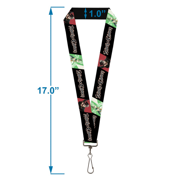 Buckle-Down Lanyard - 1.0" - BLACK CLOVER Asta And Yuno Pose Blocks With Title Logo Black
