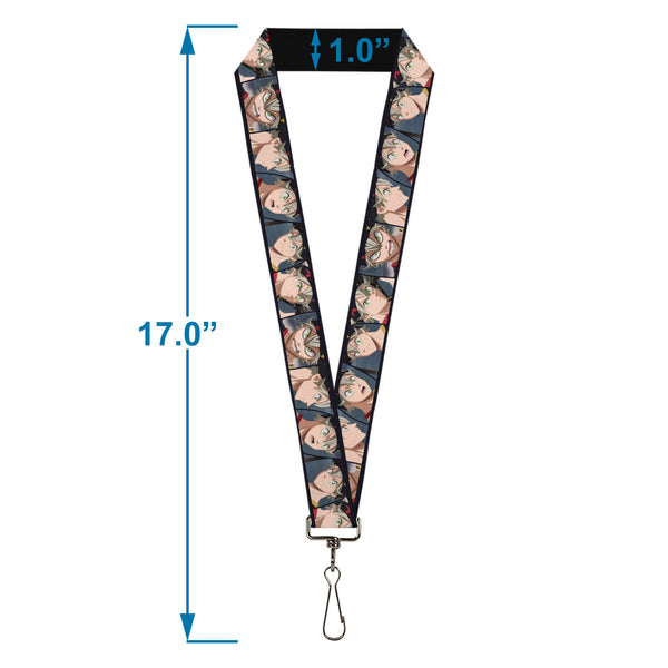 Buckle-Down Lanyard - 1.0" - Black Clover Asta Five Expression Blocks