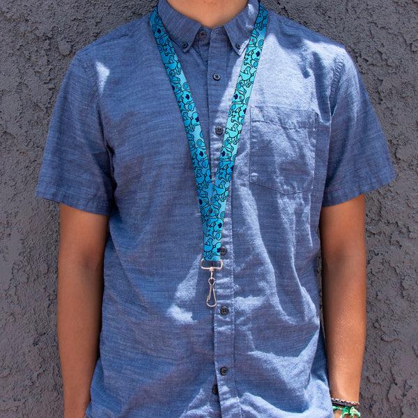 Buckle-Down Lanyard - 1.0" - Blue's Clues Blue Poses Scattered Blues