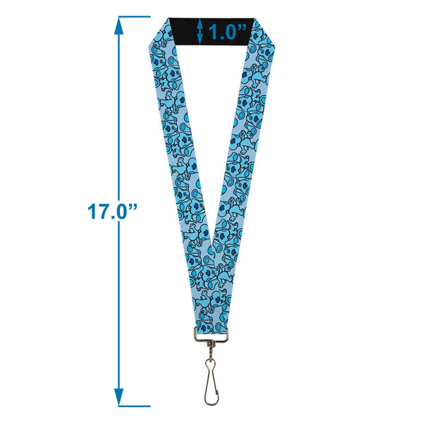 Buckle-Down Lanyard - 1.0" - Blue's Clues Blue Poses Scattered Blues