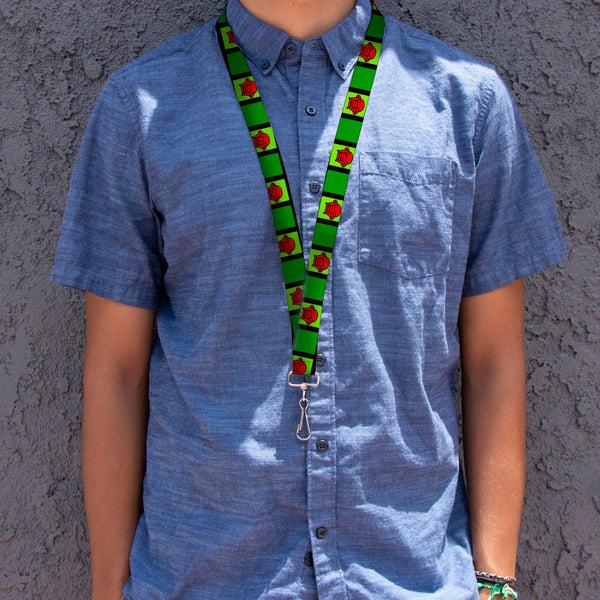 Buckle-Down Lanyard - 1.0" - Blue's Clues Steve's Stripe And Thinking Chair Black Greens Red
