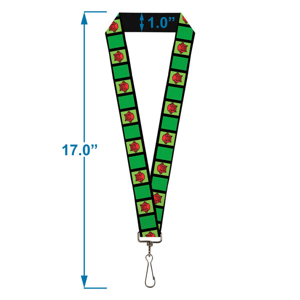 Buckle-Down Lanyard - 1.0" - Blue's Clues Steve's Stripe And Thinking Chair Black Greens Red