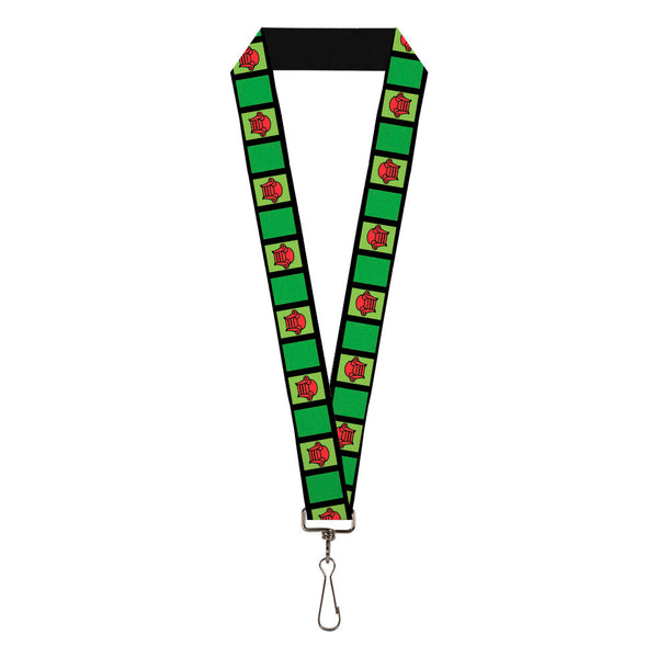 Buckle-Down Lanyard - 1.0" - Blue's Clues Steve's Stripe and Thinking Chair Black Greens Red