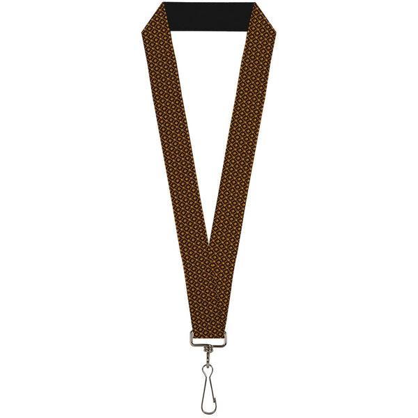 Buckle-Down Lanyard - 1.0" - Bone & Paw Monogram Brown Orange