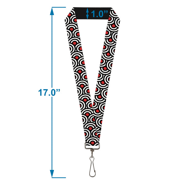 Buckle-Down Lanyard - 1.0" - Bullseye Stacked Black White Red