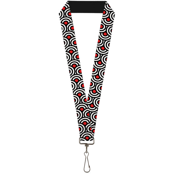 Buckle-Down Lanyard - 1.0" - Bullseye Stacked Black White Red