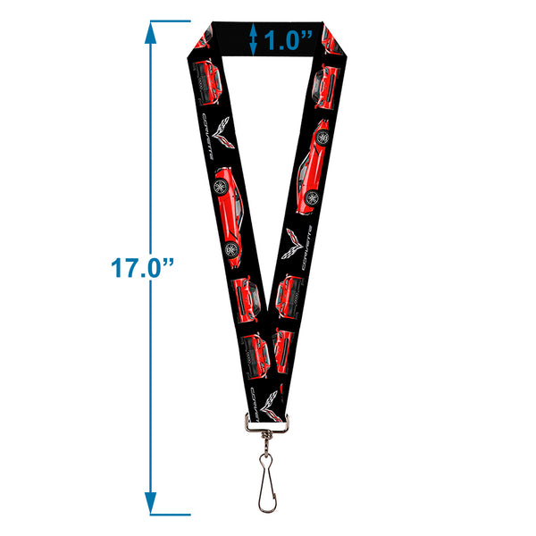 Buckle-Down Lanyard - 1.0" - C7 Logo C7 Blueprints Black Red