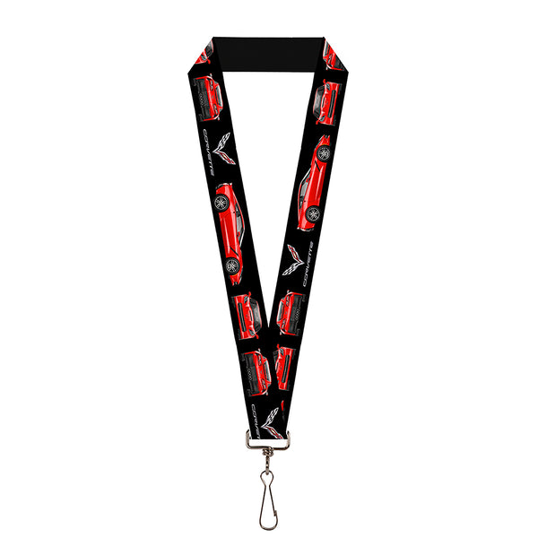 Buckle-Down Lanyard - 1.0" - C7 Logo C7 Blueprints Black Red