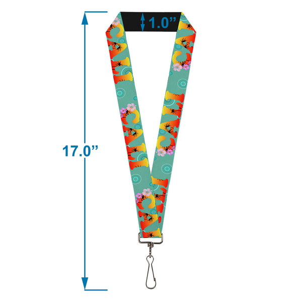 Buckle-Down Lanyard - 1.0" - CALI Tropical Aqua Multi Color