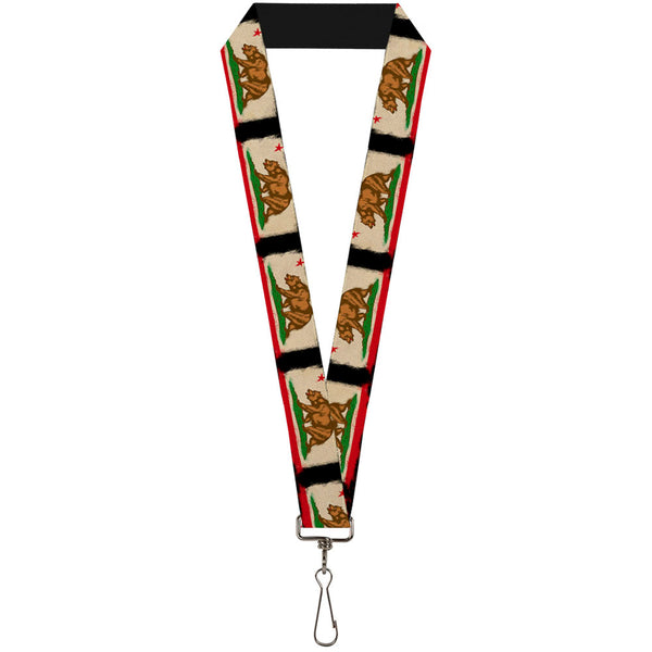 Buckle-Down Lanyard - 1.0" - California Flag Distressed Painting Blocks