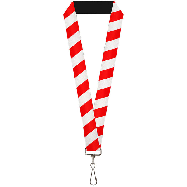 Buckle-Down Lanyard - 1.0" - Candy Cane2 Stripe White Red