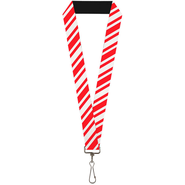 Buckle-Down Lanyard - 1.0" - Candy Cane3 Stripe White 3-Red