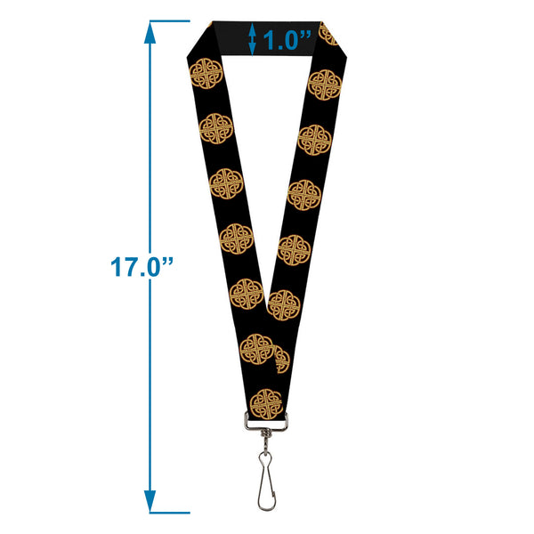 Buckle-Down Lanyard - 1.0" - Celtic Knot Black Burgundy Gold
