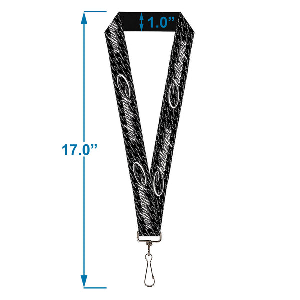 Buckle-Down Lanyard - 1.0" - CHALLENGER Repeat W Text Black White