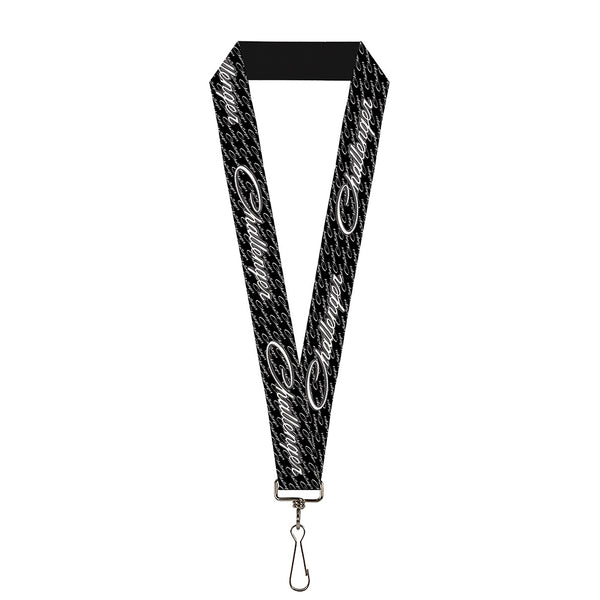 Buckle-Down Lanyard - 1.0" - CHALLENGER Repeat w Text Black White