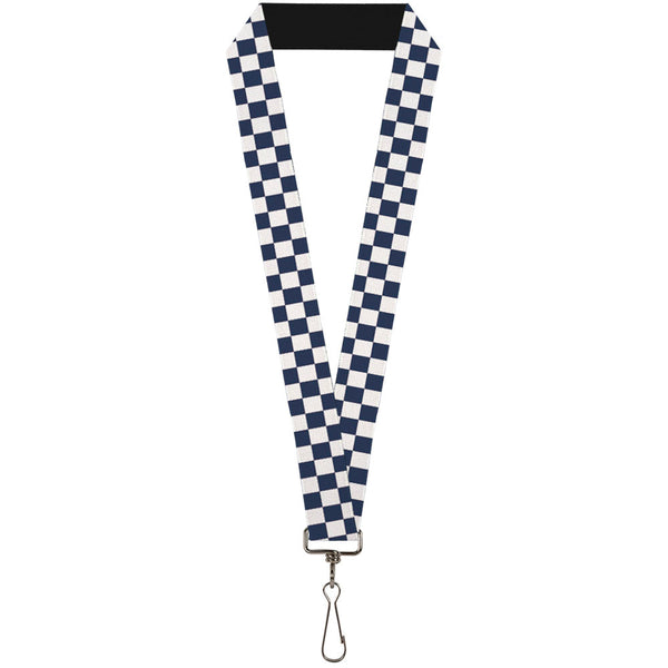 Buckle-Down Lanyard - 1.0" - Checker Sapphire Blue White