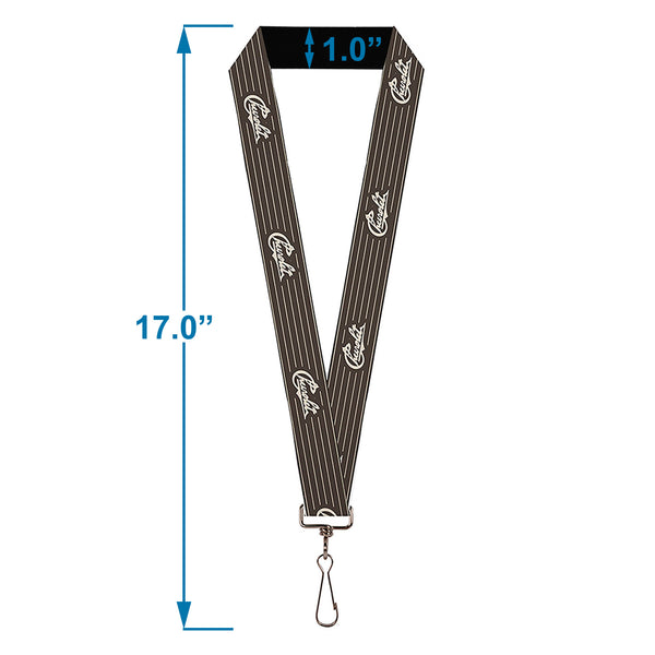 Buckle-Down Lanyard - 1.0" - CHEVROLET Heritage Script Stripe Charcoal Tan