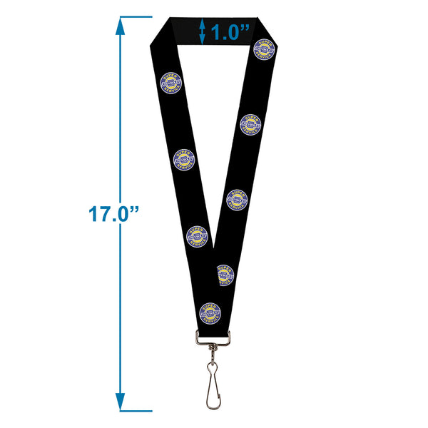 Buckle-Down Lanyard - 1.0" - CHEVROLET SUPER SERVICE Logo Black Blue Yellow White