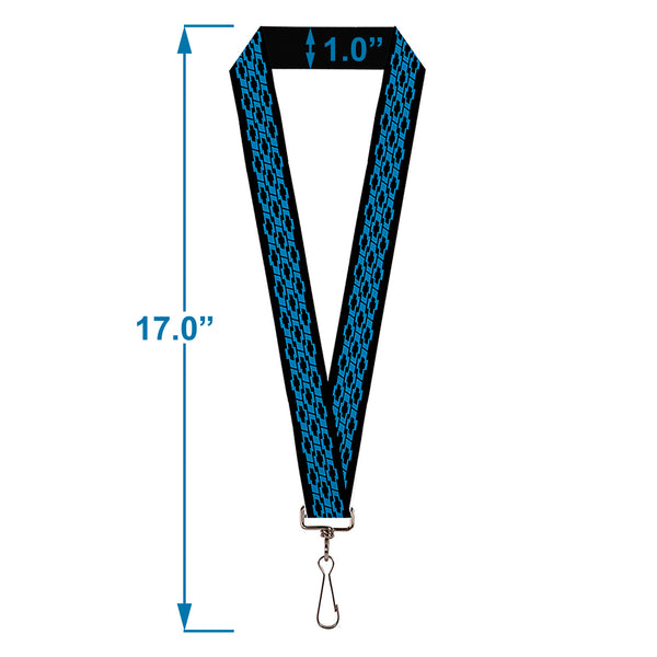 Buckle-Down Lanyard - 1.0" - Chevy Bowties 3-Row Black Blue