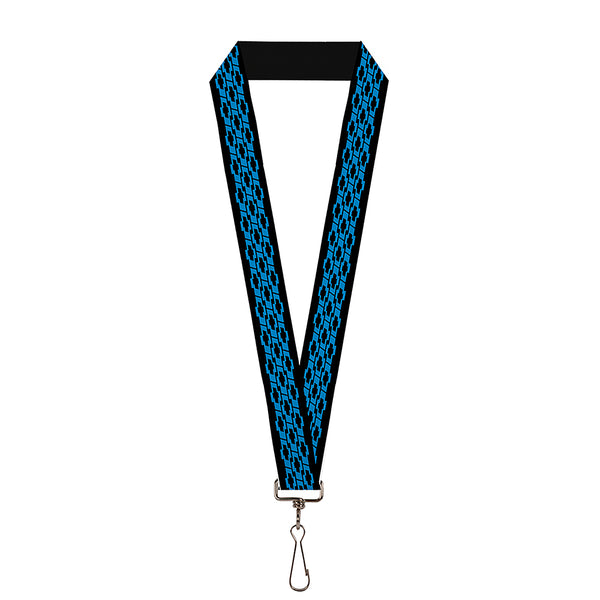Buckle-Down Lanyard - 1.0" - Chevy Bowties 3-Row Black Blue