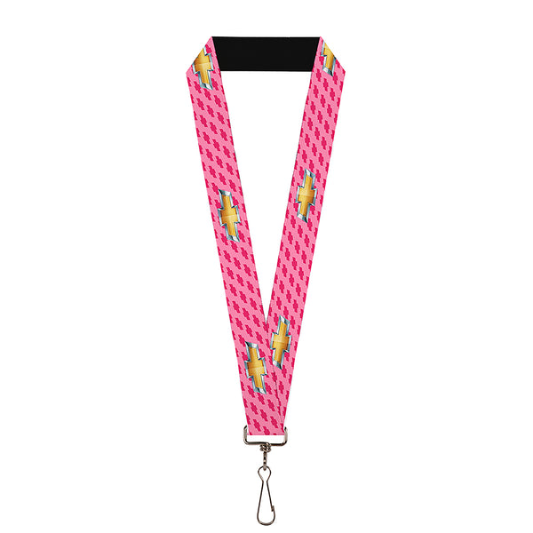 Buckle-Down Lanyard - 1.0" - Chevy Gold Bowtie w Logo PINK