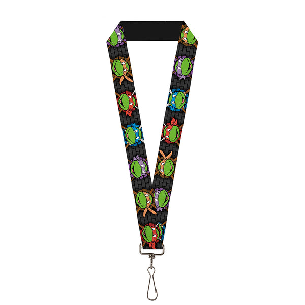 Buckle-Down Lanyard - 1.0" - Classic TMNT Expessions Battle Gear Gray Multi Color