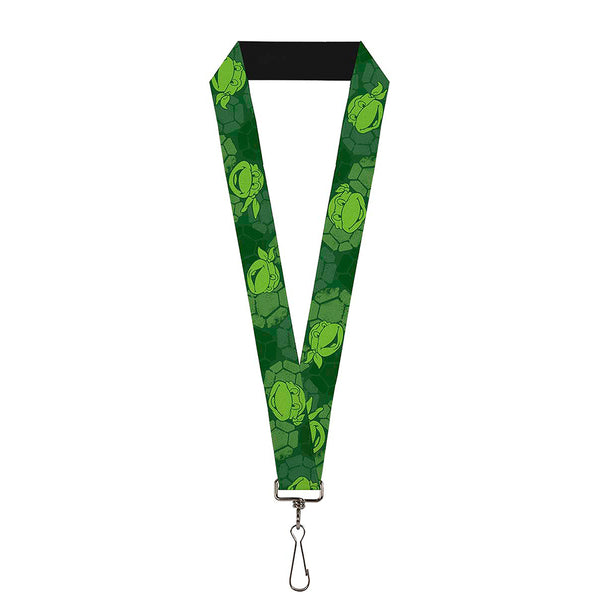 Buckle-Down Lanyard - 1.0" - Classic TMNT Turtle Faces2 Greens