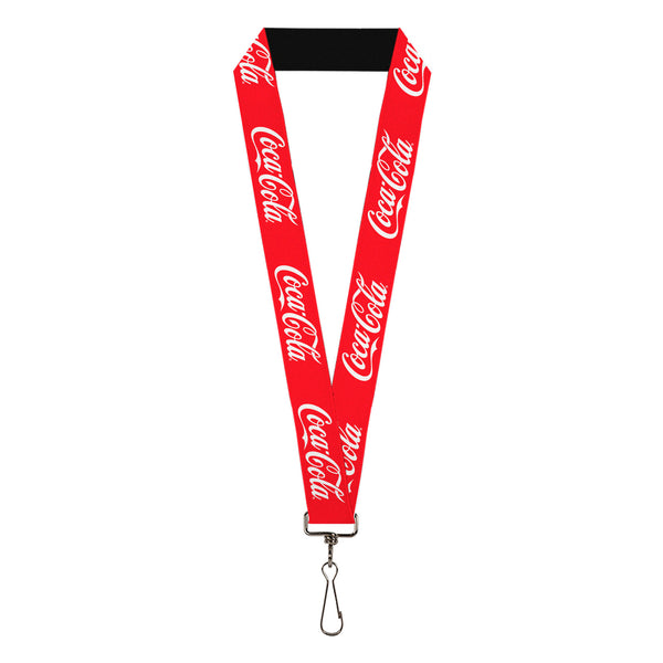 Buckle-Down Lanyard - 1.0" - COCA-COLA Script Logo Red/White