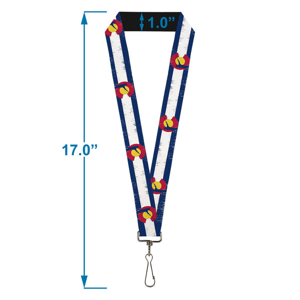 Buckle-Down Lanyard - 1.0" - Colorado Flag Fisher Weathered