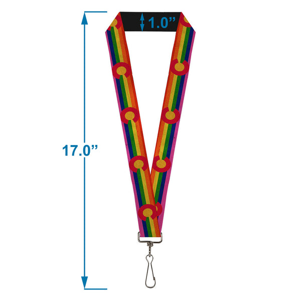 Buckle-Down Lanyard - 1.0" - Colorado Flags2 Pride Vintage