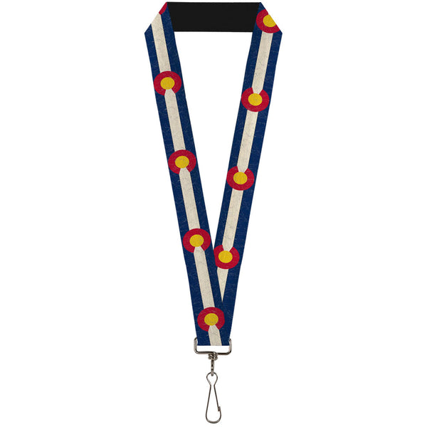 Buckle-Down Lanyard - 1.0" - Colorado Flags2 Repeat Vintage