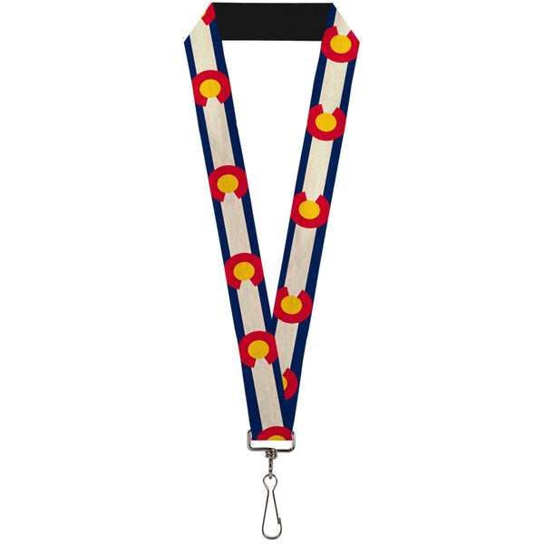 Buckle-Down Lanyard - 1.0" - Colorado Flags2 Repeat Vintage2