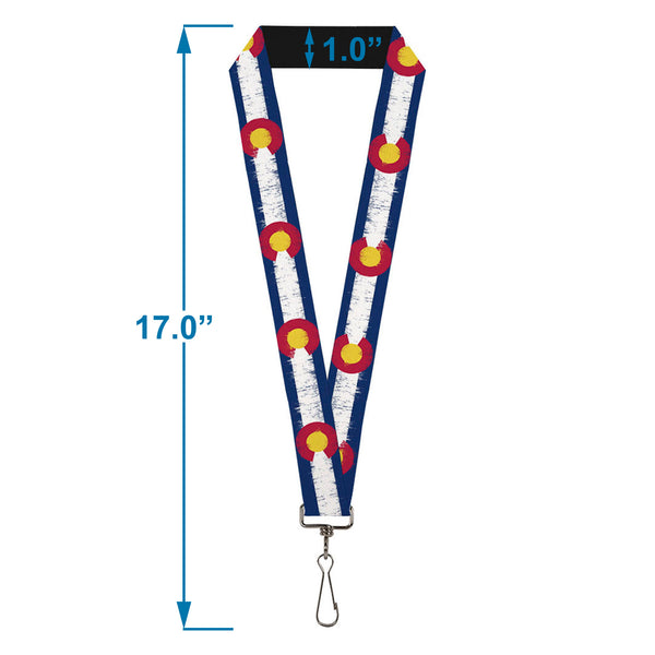 Buckle-Down Lanyard - 1.0" - Colorado Flags2 Repeat Weathered