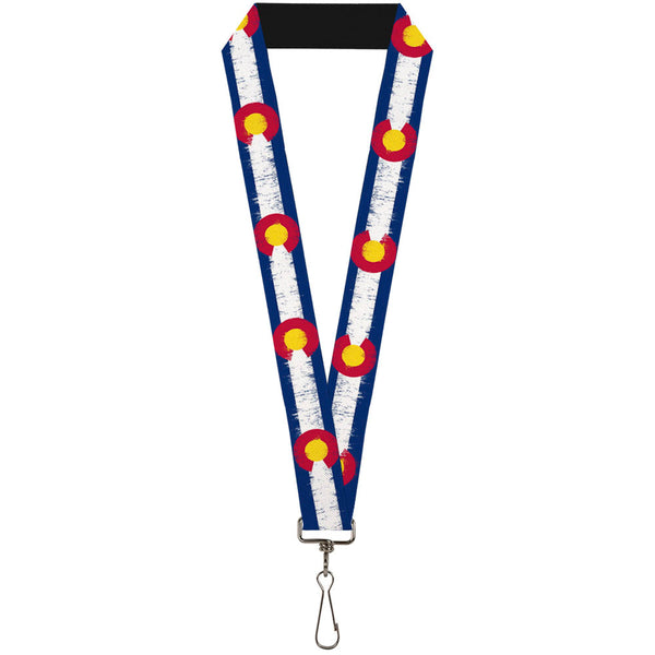 Buckle-Down Lanyard - 1.0" - Colorado Flags2 Repeat Weathered