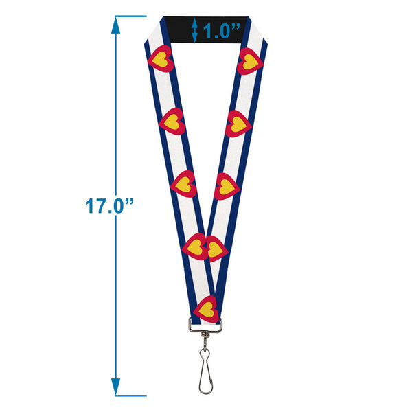 Buckle-Down Lanyard - 1.0" - Colorado Heart Blue White Red Yellow