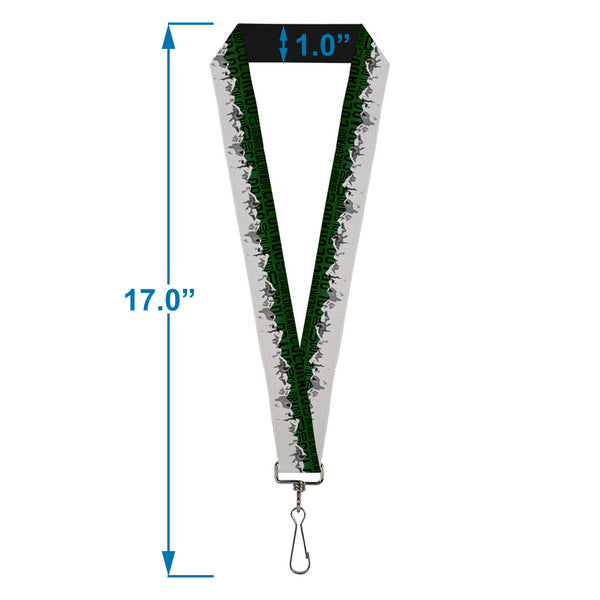 Buckle-Down Lanyard - 1.0" - Colorado Mountains Green Black Text Grays
