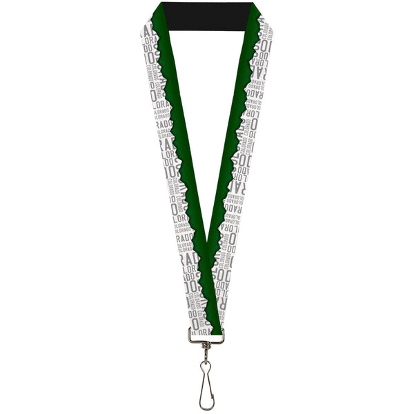 Buckle-Down Lanyard - 1.0" - Colorado Mountains Green White Gray Text