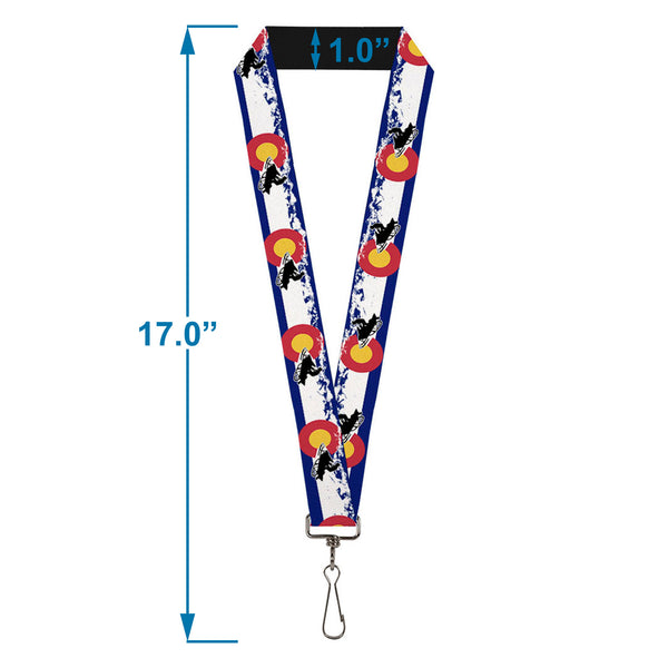 Buckle-Down Lanyard - 1.0" - Colorado Snowmobiler Mountains