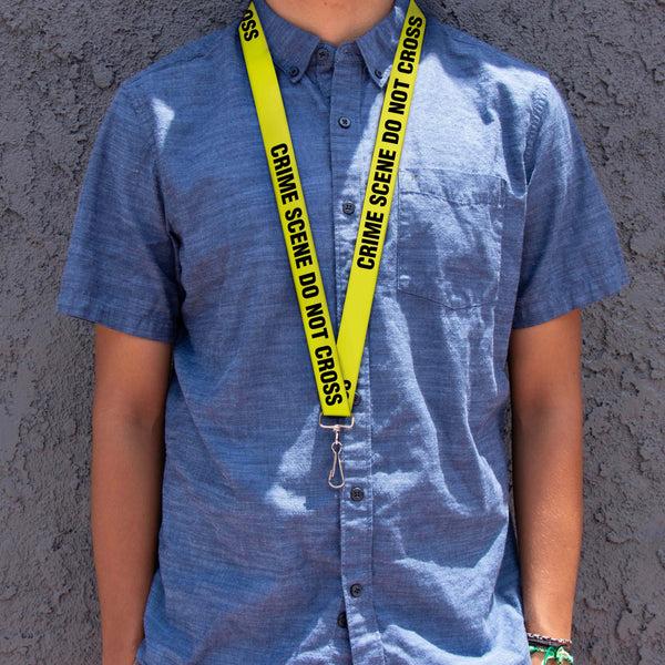 Buckle-Down Lanyard - 1.0" - CRIME SCENE DO NOT CROSS Yellow Black