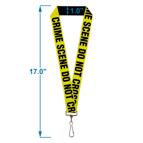 Buckle-Down Lanyard - 1.0" - CRIME SCENE DO NOT CROSS Yellow Black