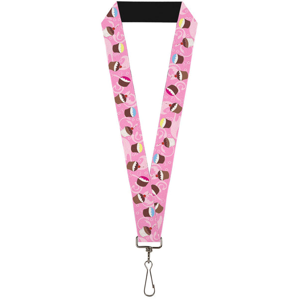 Buckle-Down Lanyard - 1.0" - Cupcake Swirls Pink Multi Color