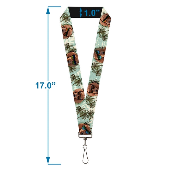 Buckle-Down Lanyard - 1.0" - Dachshund In Shades W Palm Trees