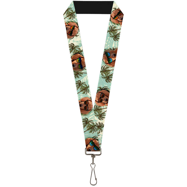 Buckle-Down Lanyard - 1.0" - Dachshund in Shades w Palm Trees