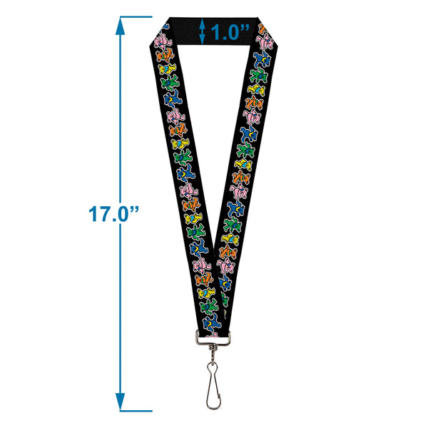 Buckle-Down Lanyard - 1.0" - Dancing Bears Black Multi Color