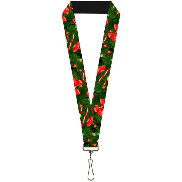 Buckle-Down Lanyard - 1.0" - Decorated Tree2 w Bows Lights Candy Canes