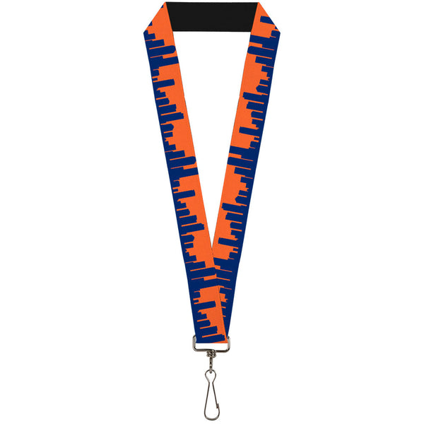 Buckle-Down Lanyard - 1.0" - Denver Solid Skyline Orange Navy