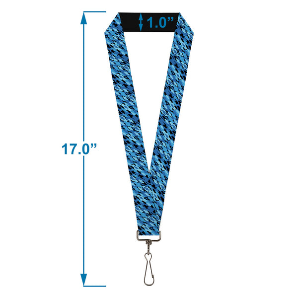 Buckle-Down Lanyard - 1.0" - Diagonal Retro Chevy Bowtie Stacked Black Blues