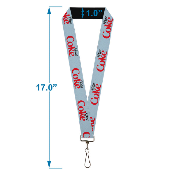 Buckle-Down Lanyard - 1.0" - DIET COKE Logo Light Gray/Black/Red