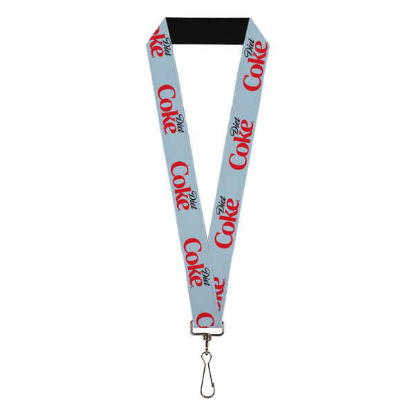Buckle-Down Lanyard - 1.0" - DIET COKE Logo Light Gray/Black/Red
