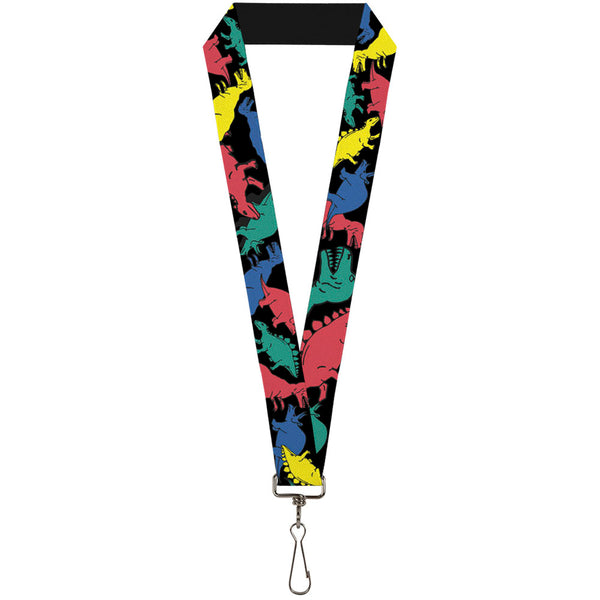 Buckle-Down Lanyard - 1.0" - Dinosaurs Black Multi Color